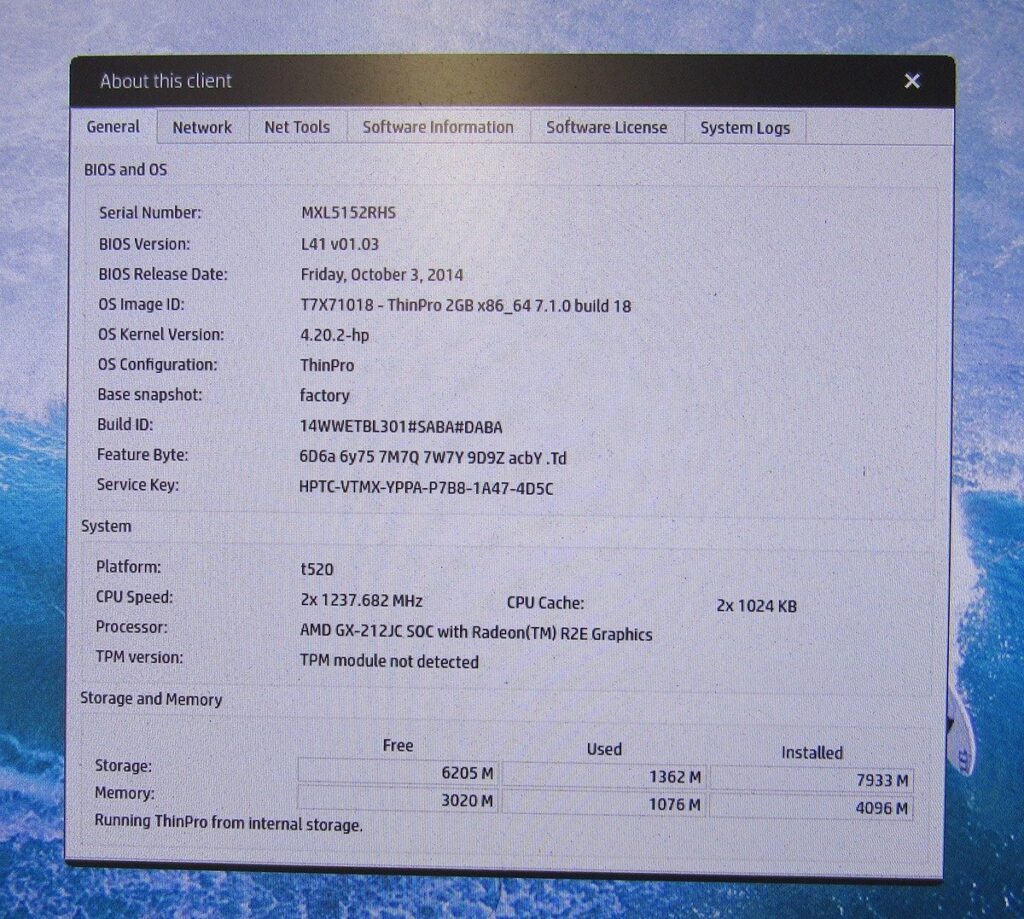 HP t520 Flexible Thin Client AMD GX-212JC SOC Radeon R2E 8GB SSD 4GB RAM G9F04AT - Image 2