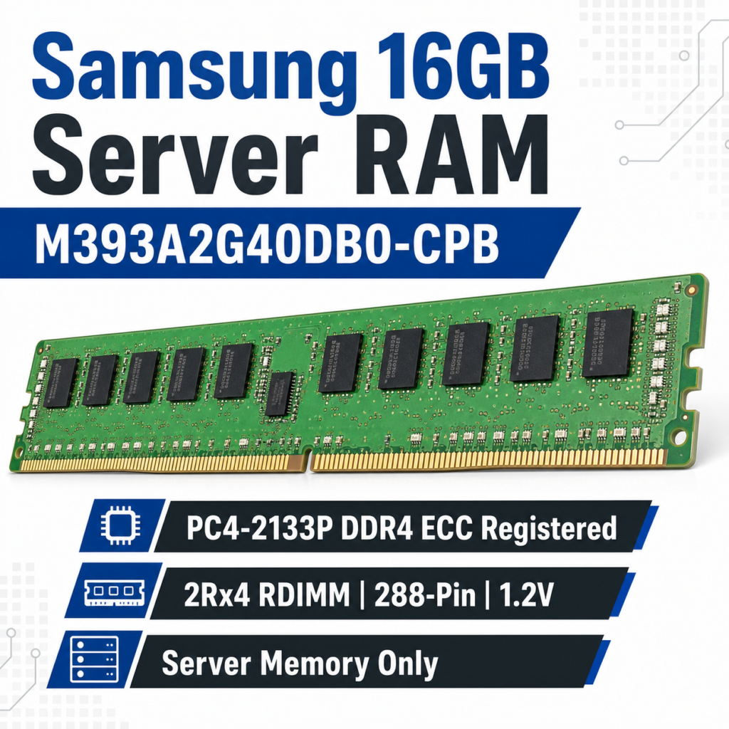 Samsung 16GB DDR4-2133P ECC Registered RDIMM Server RAM M393A2G40DB0-CPB 2Rx4