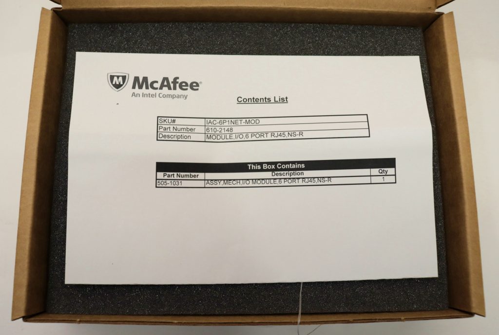 New Open Box Intel McAfee IAC-6P1NET-MOD MFE NET SEC 1GIGE 6PORT MOD 610-2148-00 - Image 2