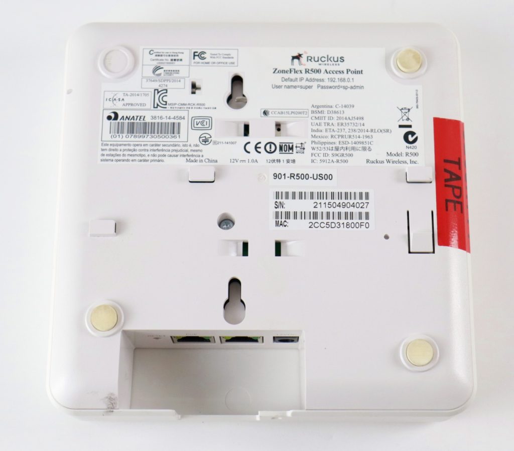 Ruckus ZoneFlex R500 Wireless PoE AP 802.11ac 2x2 SU-MIMO 901-R500-US00 - Image 3