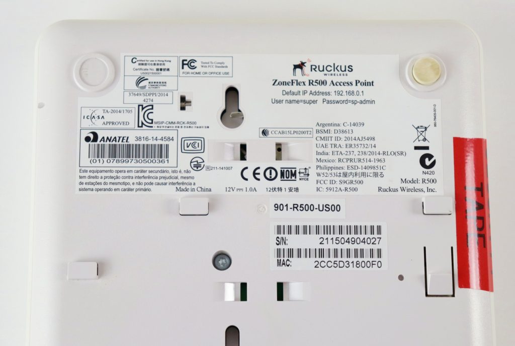 Ruckus ZoneFlex R500 Wireless PoE AP 802.11ac 2x2 SU-MIMO 901-R500-US00 - Image 4