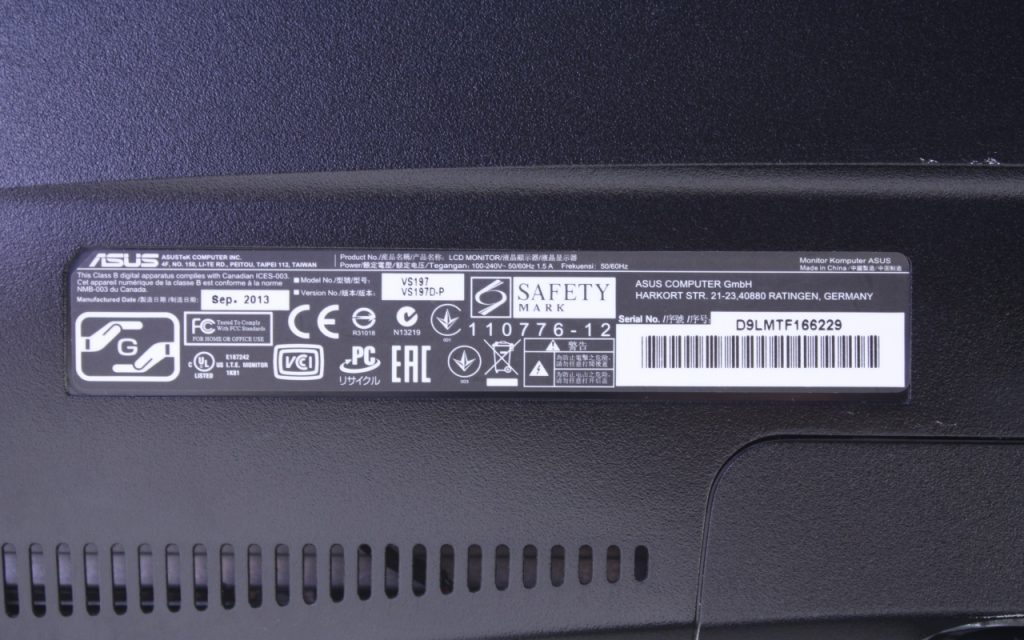 Asus VS197 18.5" Monitor WXGA 1366x768 5ms TN- LED VGA - Image 2