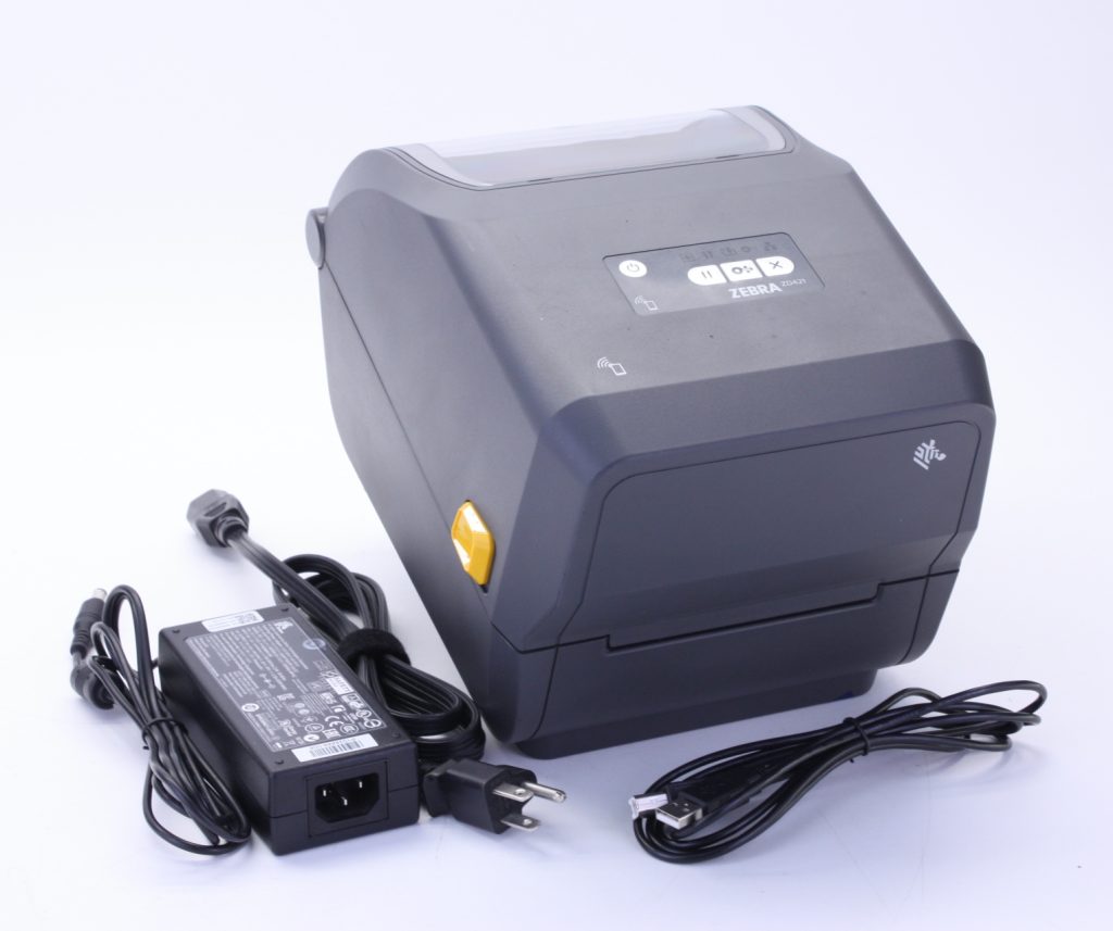 Zebra ZD421 Monochrome Thermal Label Printer Tested + Power Adapter