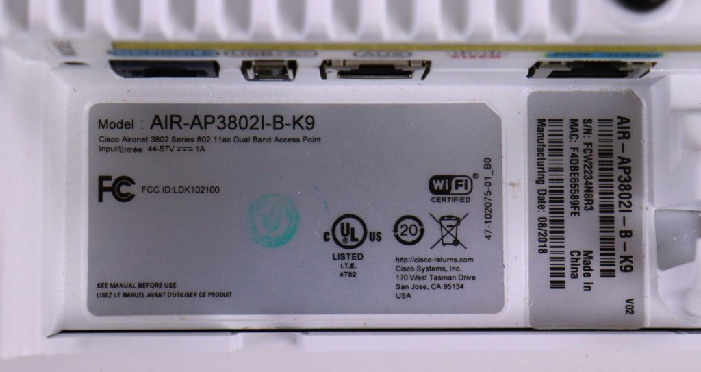 Cisco Aironet 3802i AIR-AP3802I-B-K9 Wi-Fi Access Point 802.11ac MU-MIMO - Image 4