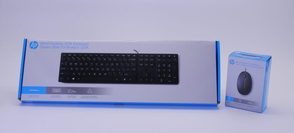 New HP Wired Desktop 320K Keyboard & 320M Mouse Combo