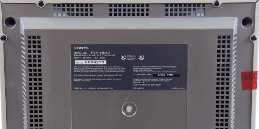 Sony Trinitron 14″ Color Video Broadcast Monitor PVM-14N6U