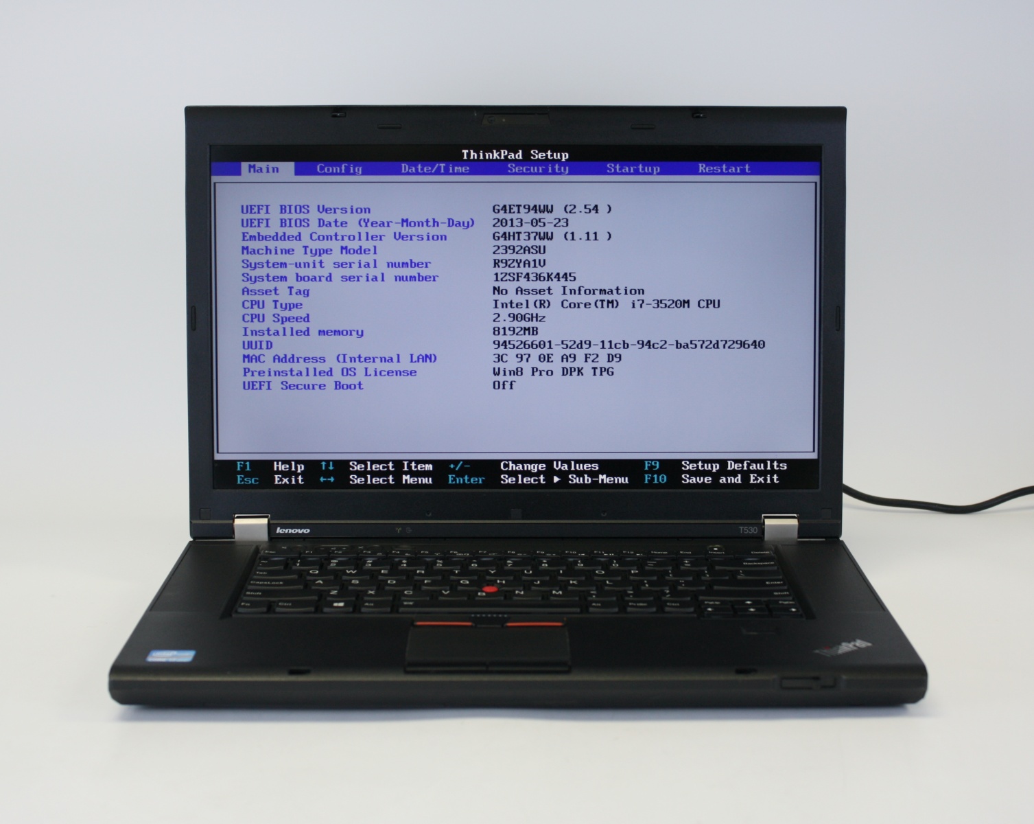 Lenovo ThinkPad T530 15.6″ Laptop i7-3520M 2.90GHz 8GB RAM