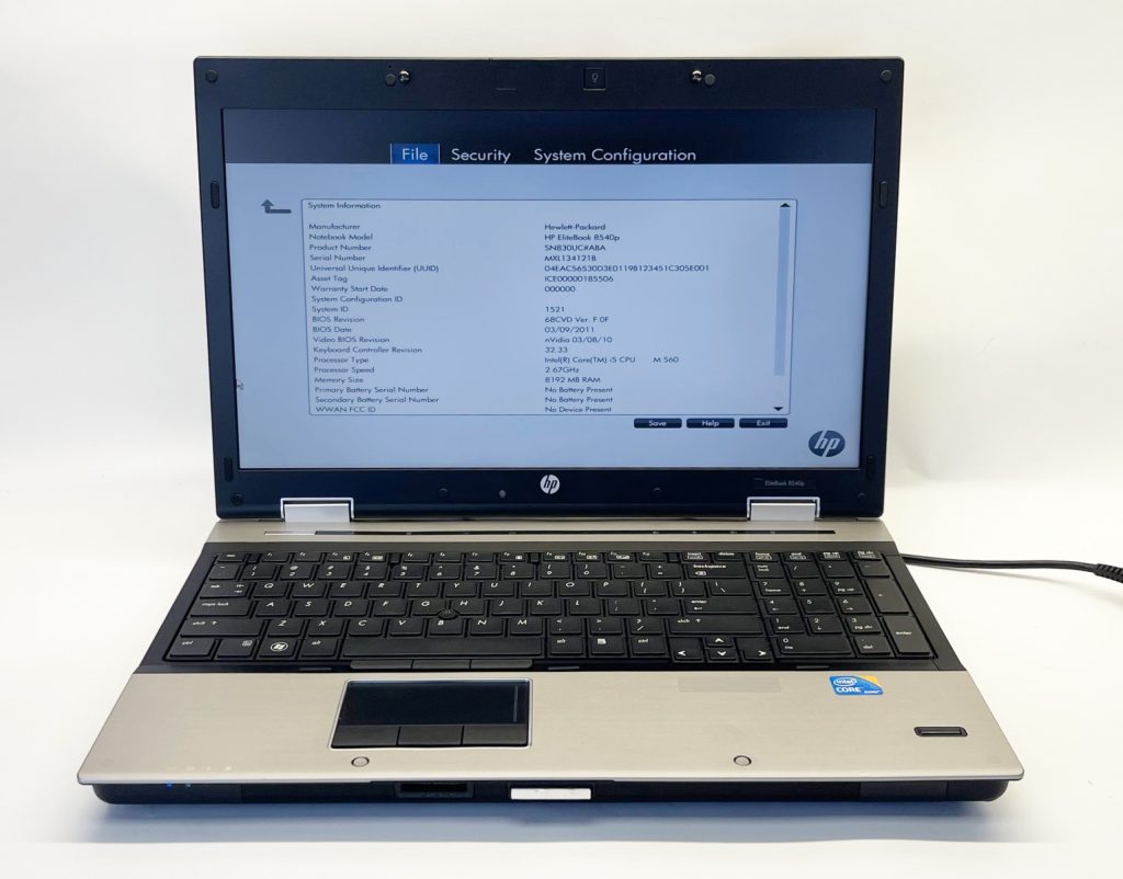 HP EliteBook 8540p NoteBook PC 15.6" i5-560M 2.67GHz 8GB RAM +Adapter - Image 2
