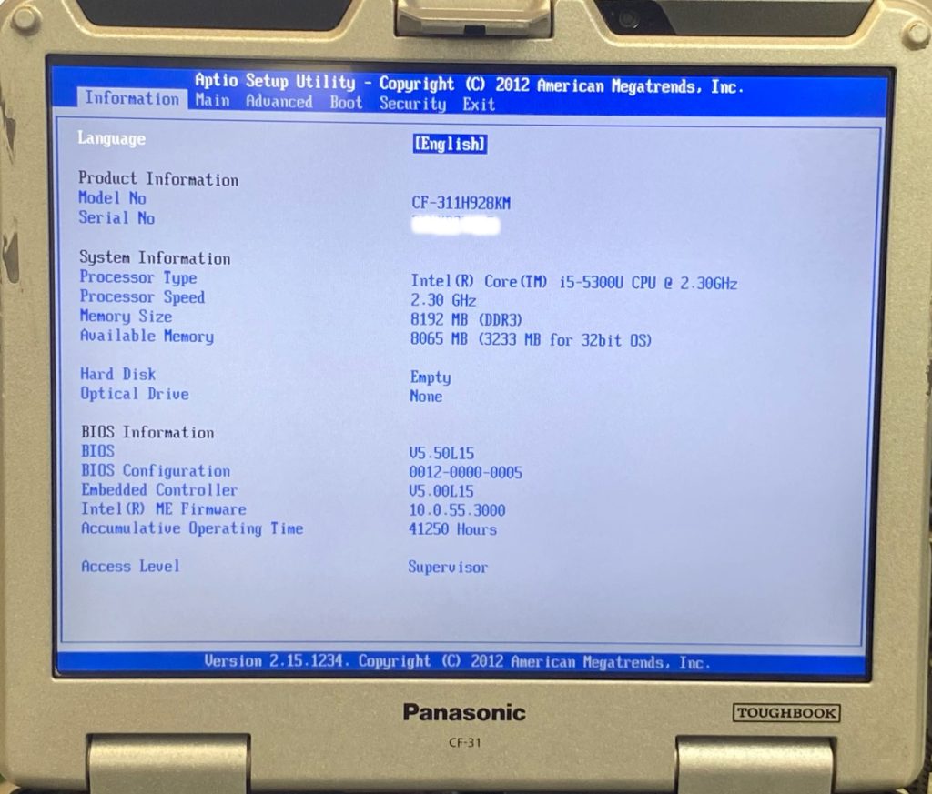 Panasonic CF-31 ToughBook Laptop i5-5300U 2.30GHz 8GB RAM - Image 10