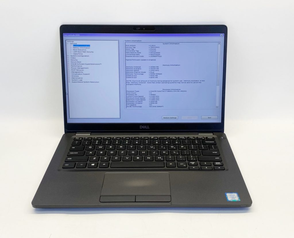 Dell Laptop Latitude 5300 13.3'' Intel Core i7-8665U 1.90GHz 16GB RAM
