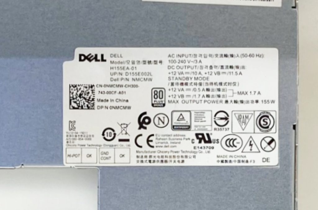 Lots of 3 Dell OptiPlex 7450 AIO 155W Power Supply H155EA-01 D155E002L - Image 5