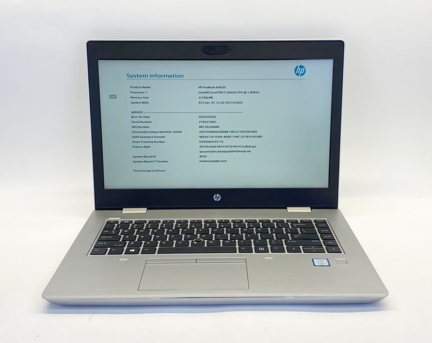 HP ProBook 640 G5 Laptop 14″ i7-8565U 1.80GHz 32GB RAM – eRecycler 
