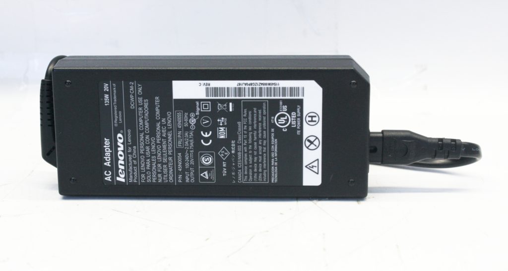 Lot of 2 Genuine Lenovo AC Adapter Round Tip 135W 20V 6.75A with Power Cables 45N0055 - Image 2