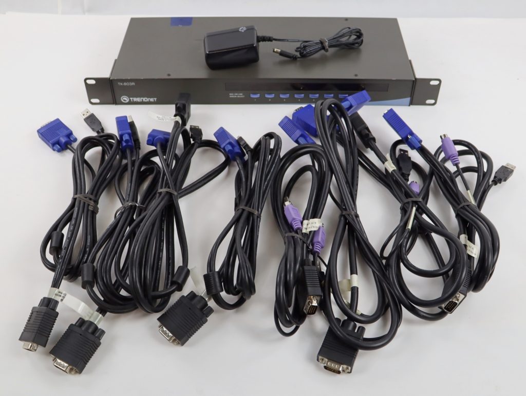 TrendNet TK-803R 8-Port Rack Mount KVM Switch w/ 8x Cables - Image 2