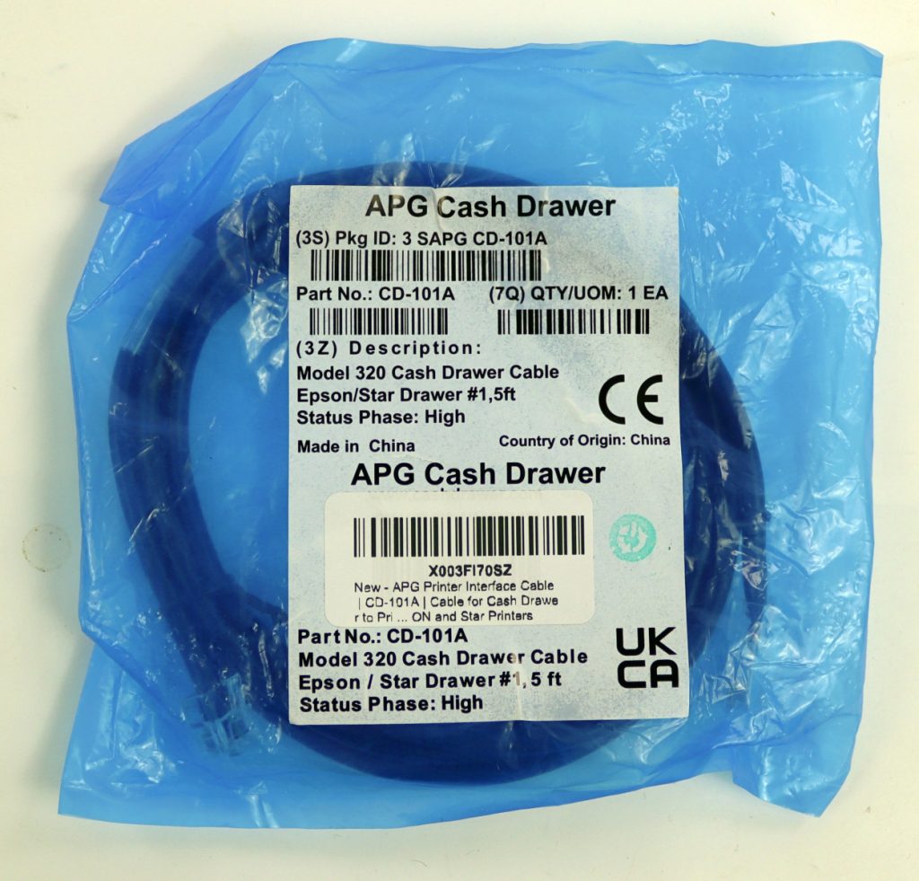 Lot 6 APG Cash Drawer CD-101A Model 320 Interface Cable - Image 2