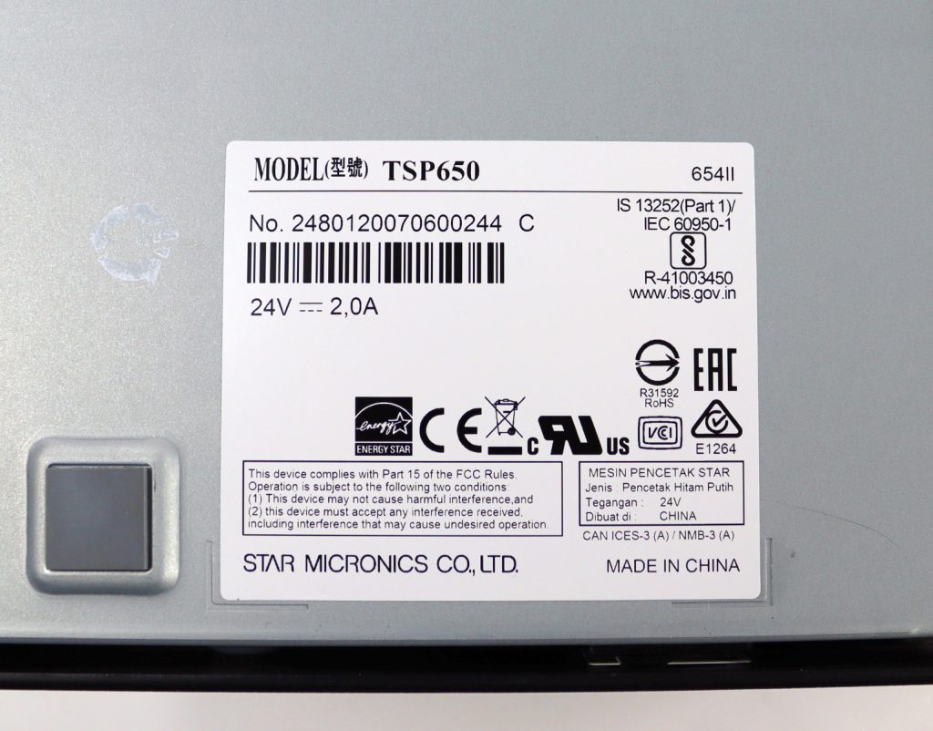Star Micronics TSP650 TSP654IIU-24 Gray PoS Thermal Receipt Printer - Image 6