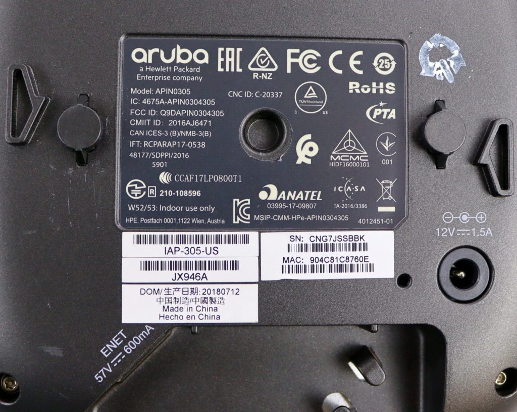 Lot 3 Aruba APIN0305 802.11ac Wireless Access Point IAP-305-US