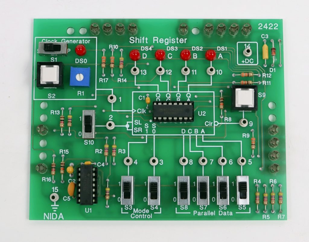 NIDA Shift Register 2422 PC130-2422 Experiment Card
