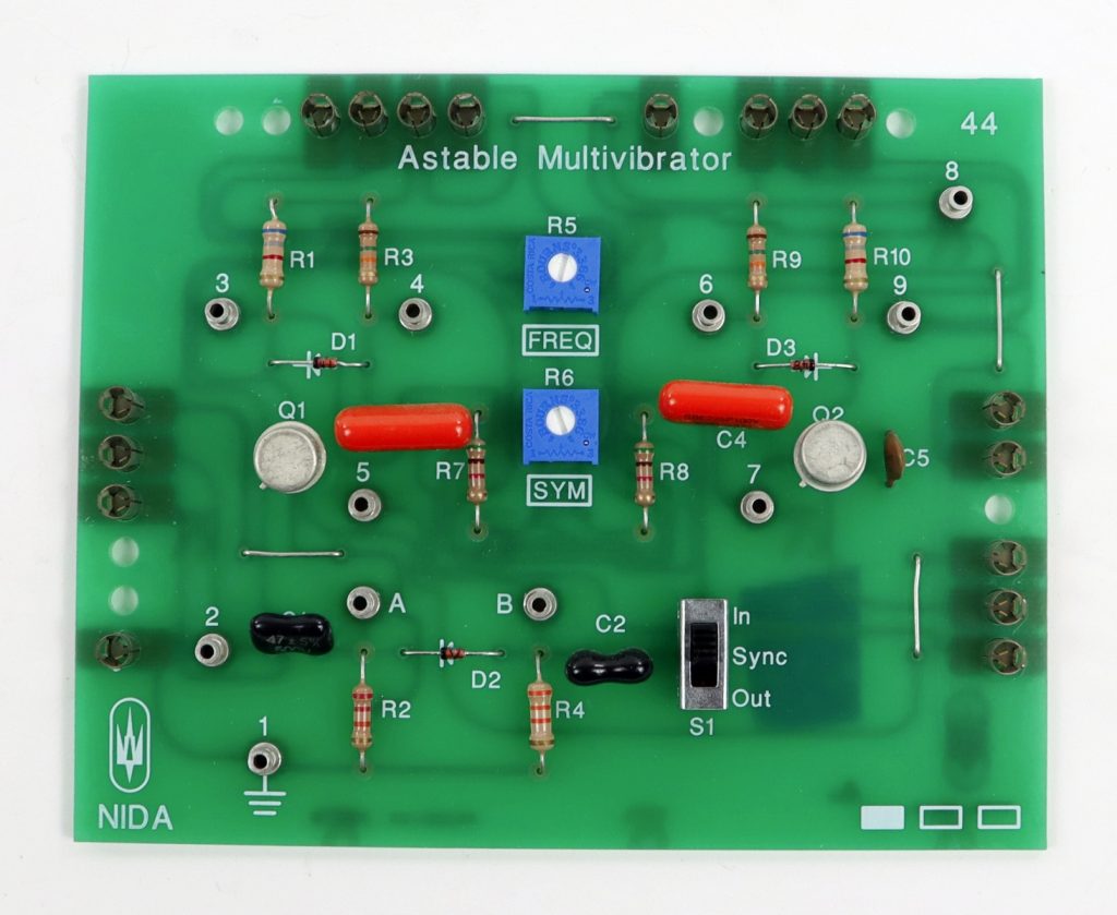 NIDA Astable Multivibrator 44 PC130-44 Experiment Card