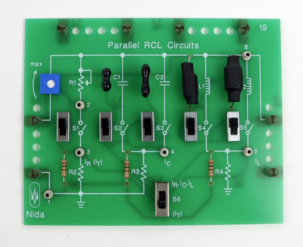 NIDA Parallel RCL Circuits 19 PC130-19 Experiment Card