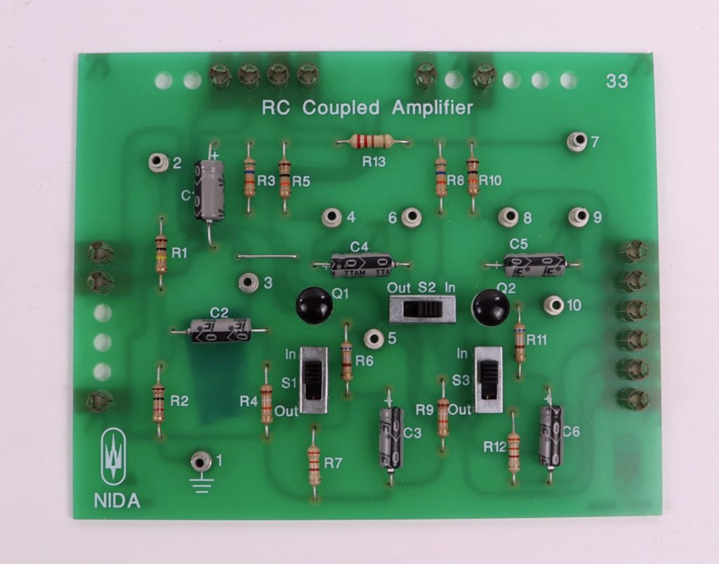 NIDA RC Coupled Amplifier 33 PC130-33 Experiment Card