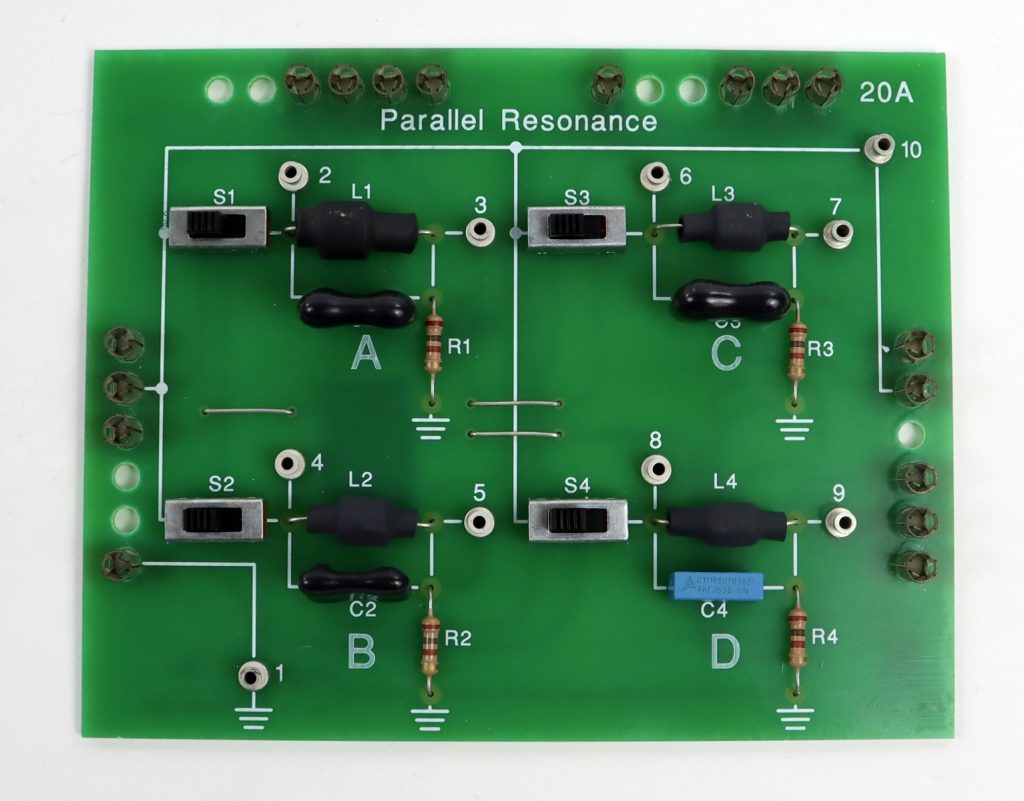 NIDA Parallel Resonance 20A PC130-20A Experiment Card