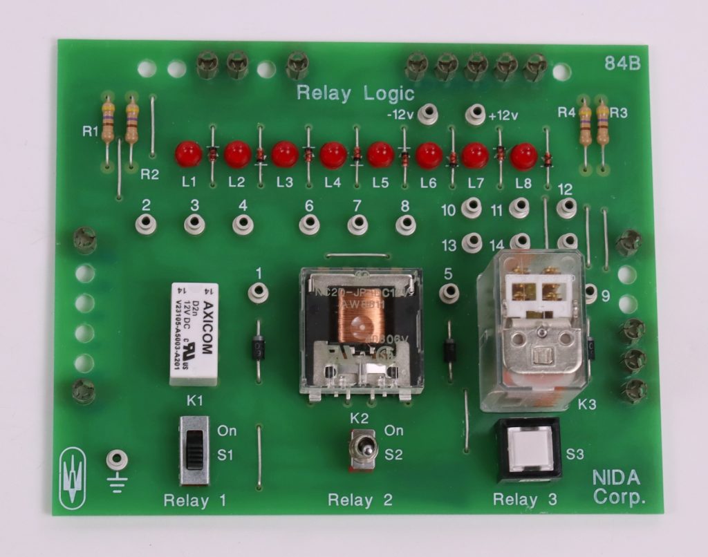 NIDA Relay Logic 84B PC130-84B Experiment Card