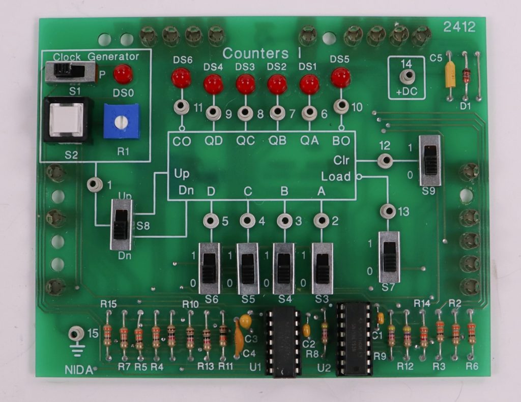 NIDA Counters I 2412 PC130-2412 Experiment Card