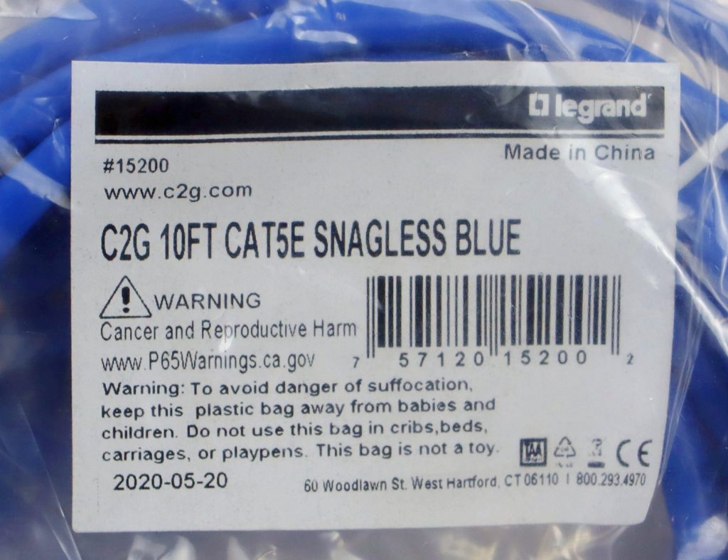 15200 C2G Legrand 10FT CAT5e Snagless Blue Ethernet Patch Cables New Lot 10 - Image 2