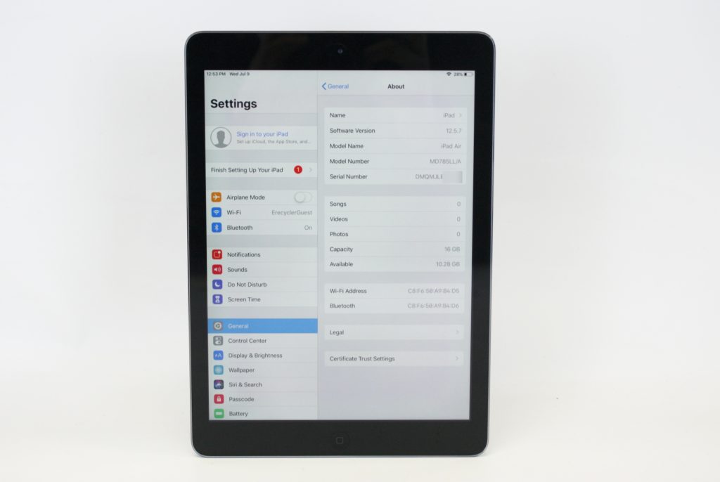 Apple iPad Air 1st Gen A1474 16GB 9.7" Wi-Fi Tablet Space Gray - Image 2