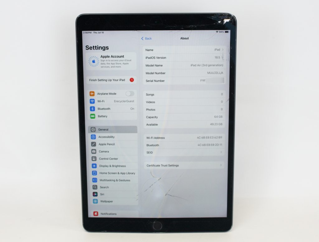 Apple iPad Air (3rd gen) A2152 64GB 10.5" Wi-Fi Tablet Space Gray - Image 6