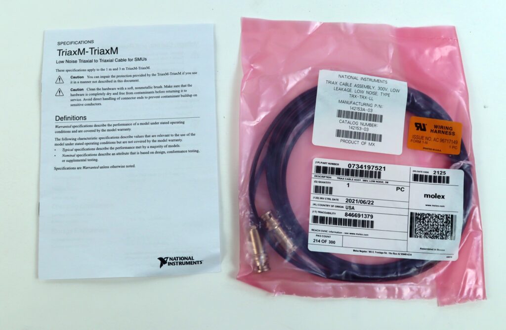 785659-03 National Instruments Low Noise TriaxM-TriaxM BNC Cable for SMUs NEW