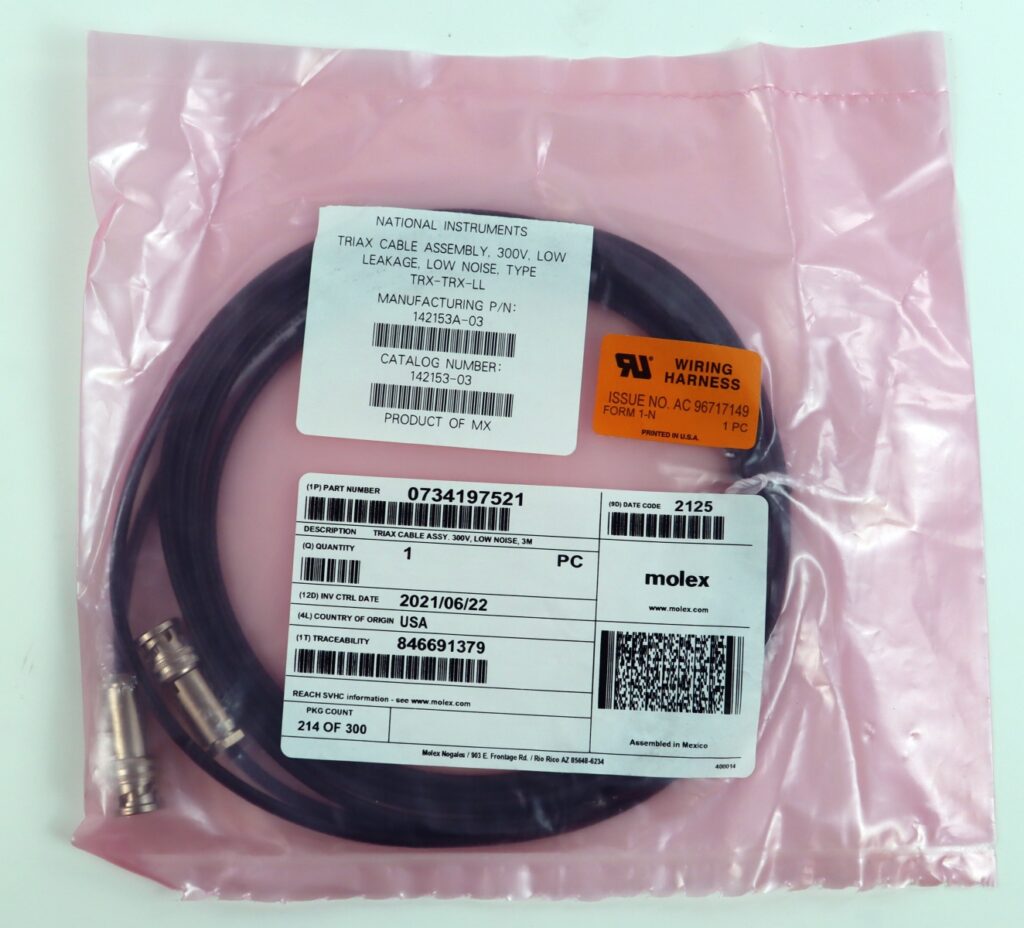 785659-03 National Instruments Low Noise TriaxM-TriaxM BNC Cable for SMUs NEW - Image 3