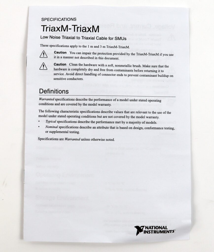 785659-03 National Instruments Low Noise TriaxM-TriaxM BNC Cable for SMUs NEW - Image 4