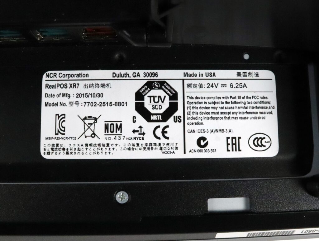 NCR RealPOS XR7 7702-2515-8801 i5-4590T 2.60GHz 4GB Touch Terminal Needs SSD - Image 8