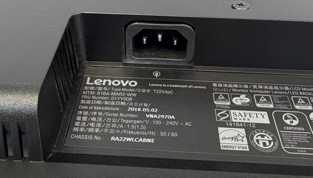 Lenovo ThinkVision T2254pC 22" LED Monitor 1680 x 1050 HDMI Widescreen No Stand - Image 7