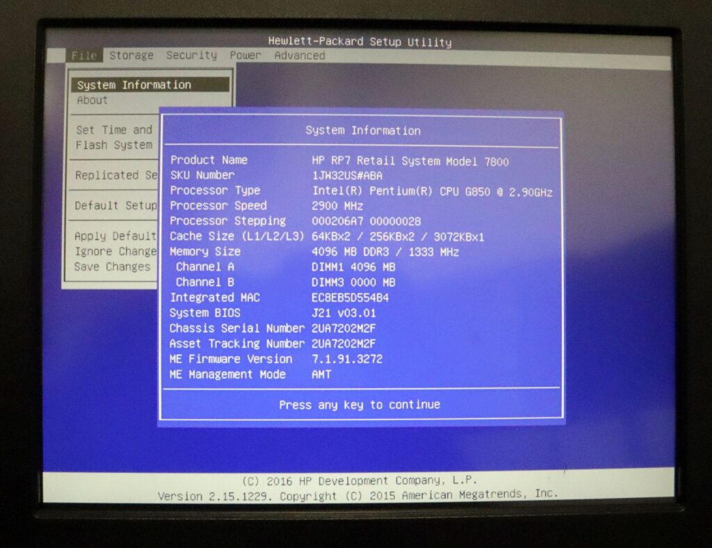 HP RP7 Retail 7800 System Pentium G850 2.90GHz 4GB RAM Touch Terminal - Image 2