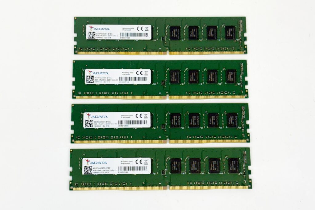 ADATA 32GB (4X8GB) DDR4 Desktop RAM 2400 MHz 1Rx8 AO2P24HC8T1-BTBS Lot of 4x