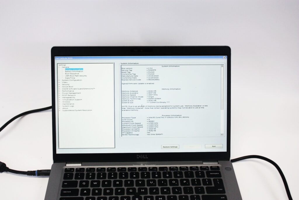 Dell Latitude 5410 I7-10610U 8GB Ram 14" HD Display
