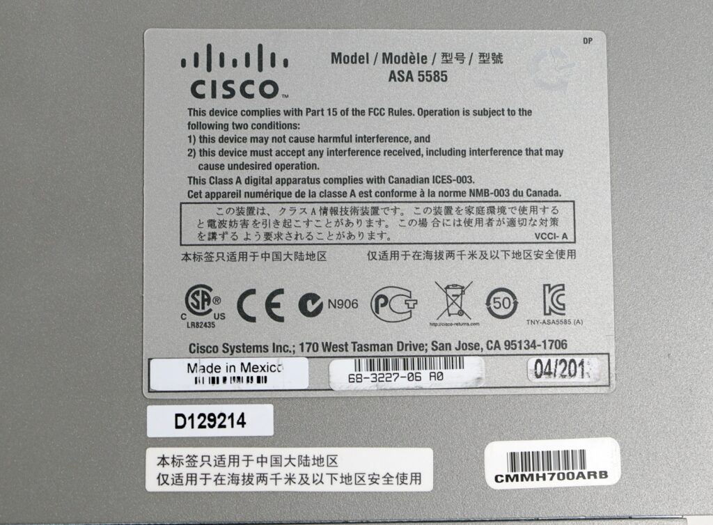 Cisco ASA 5585-X Chassis with Dual 1200W Power Supplies - Image 4
