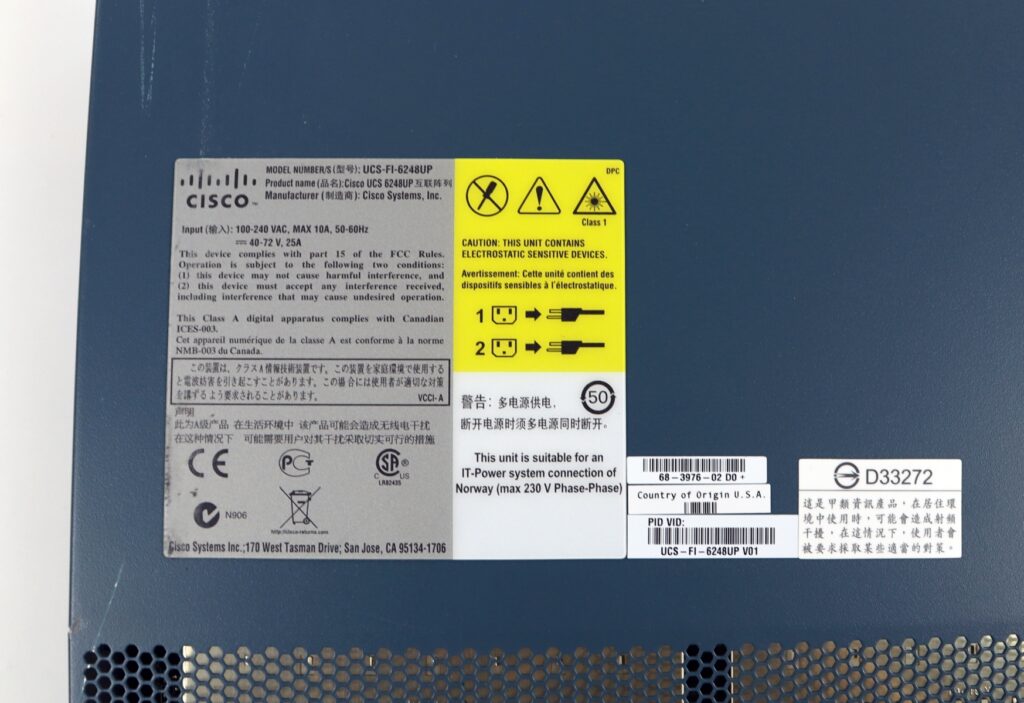 Cisco UCS-FI-6248UP 48-Port 1U Fabric Interconnect Switch w/ UCS-E16UP - Image 2