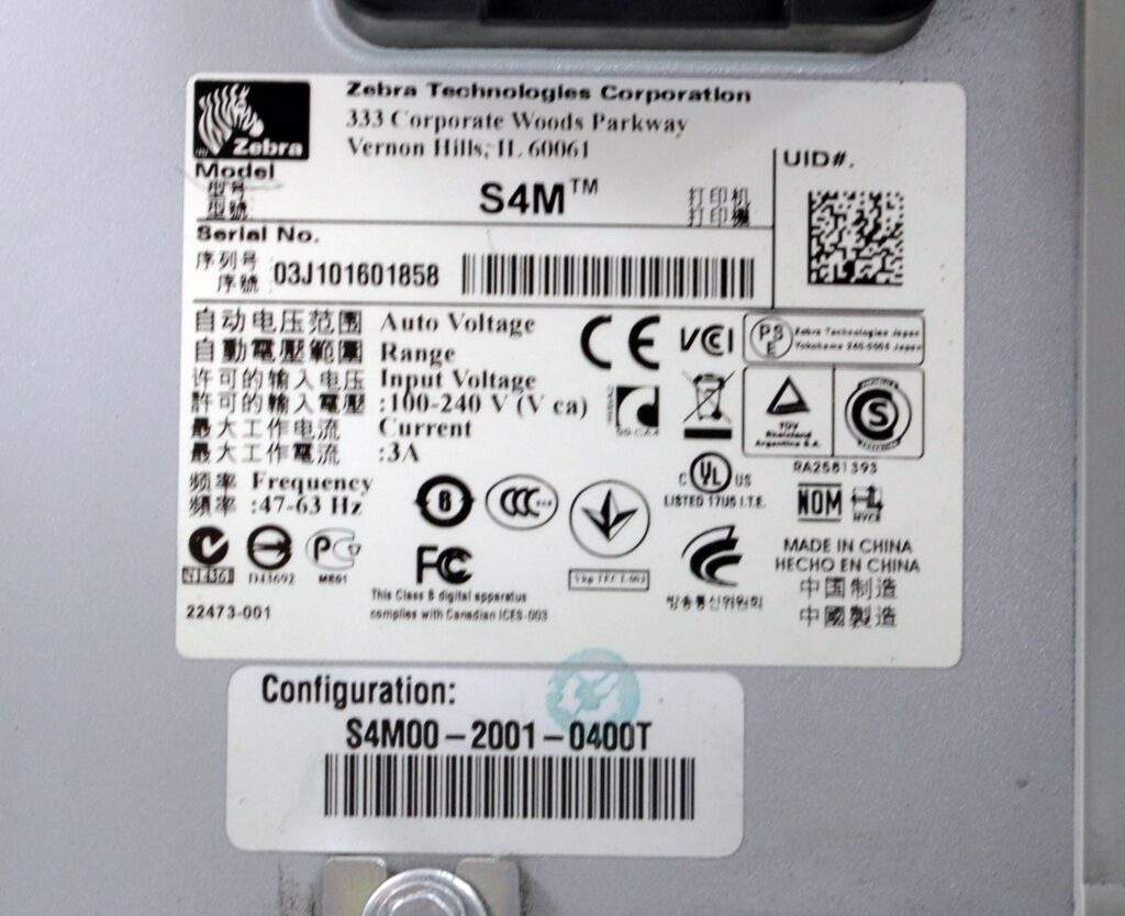 Zebra Stripe S4M Thermal Label Printer USB Serial RJ45 S4M00-2001-0400T - Image 8