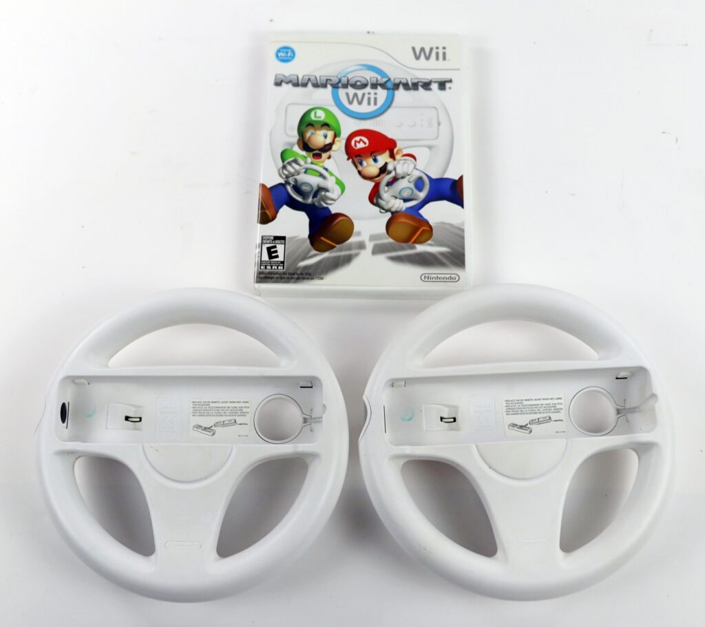 Mario Kart Wii (2008) Nintendo Game with 2x RVL-024 Wheels