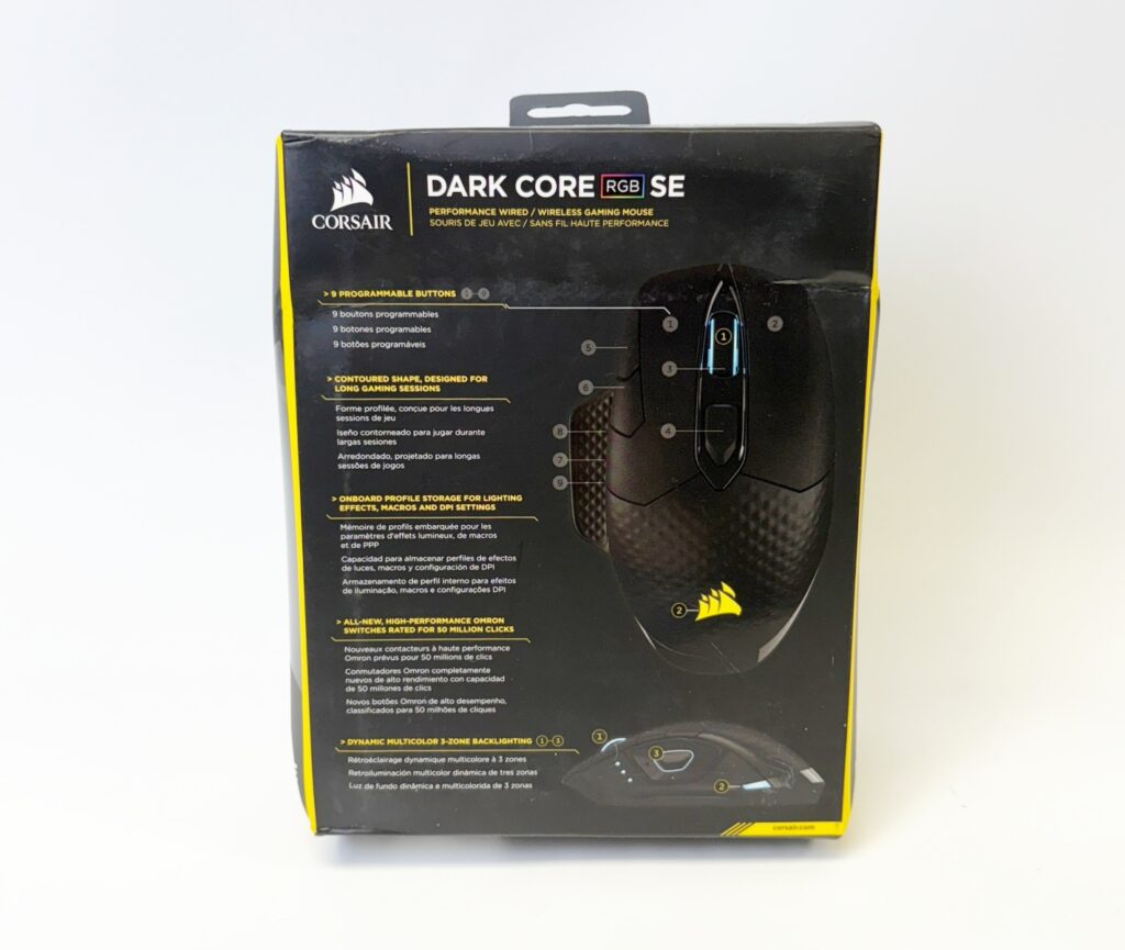 New Corsair DARK CORE RGB SE mouse Right-hand Bluetooth - Image 4