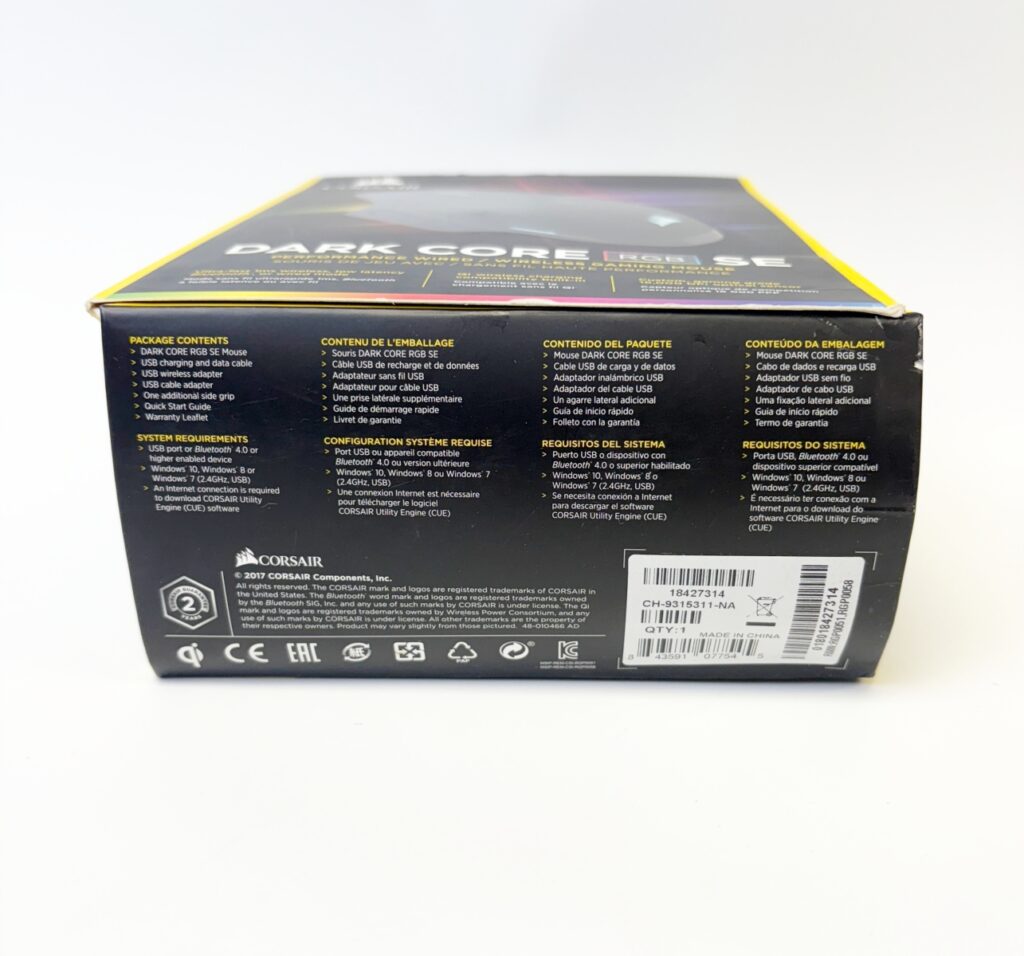 New Corsair DARK CORE RGB SE mouse Right-hand Bluetooth - Image 6