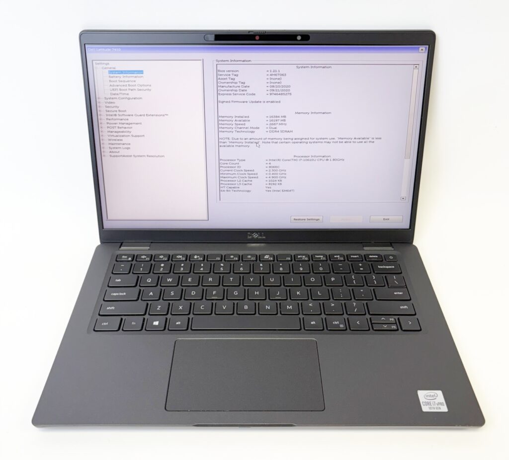 Dell Latitude 7410 Laptop 14" i7-10610U 1.80GHz 16GB RAM 256GB NVMe SSD - Image 2