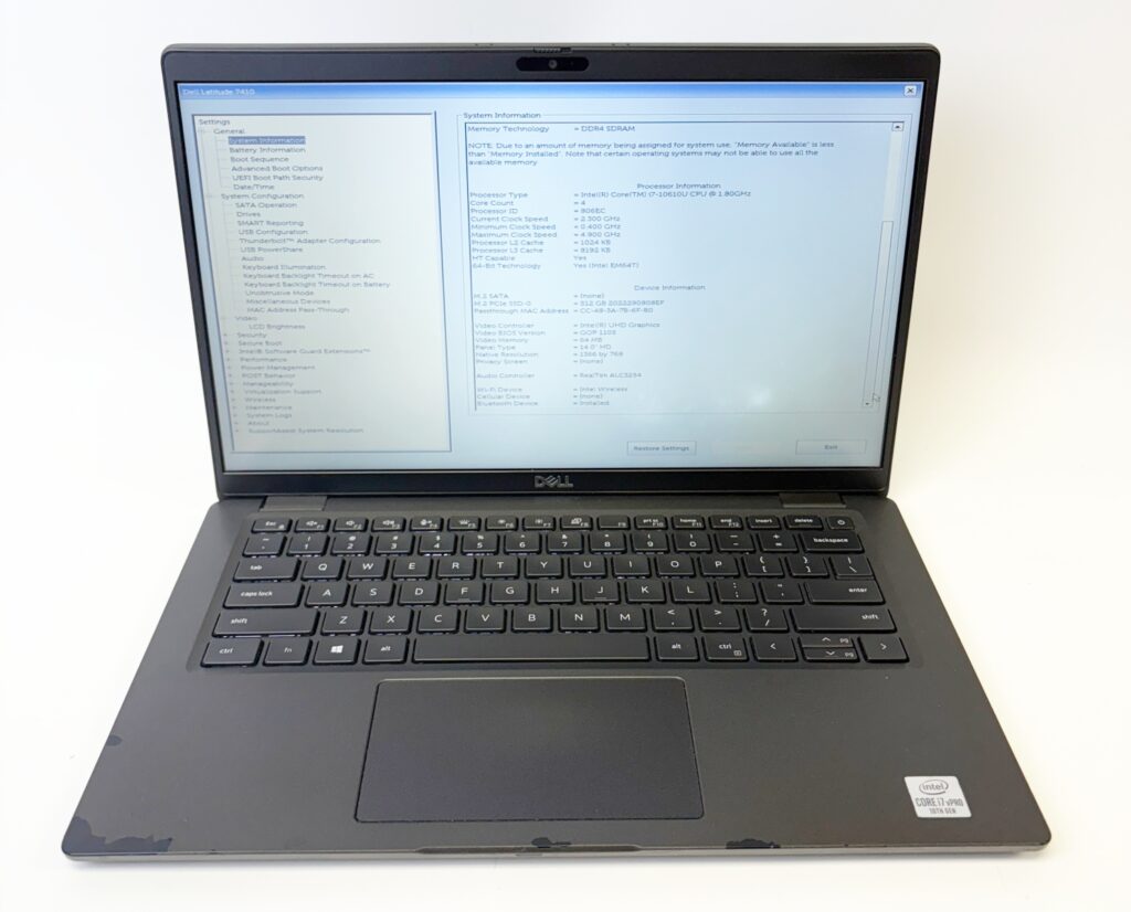 Dell Latitude 7410 Laptop 14" i7-10610U 1.80GHz 8GB RAM 512GB NVMe SSD - Image 3