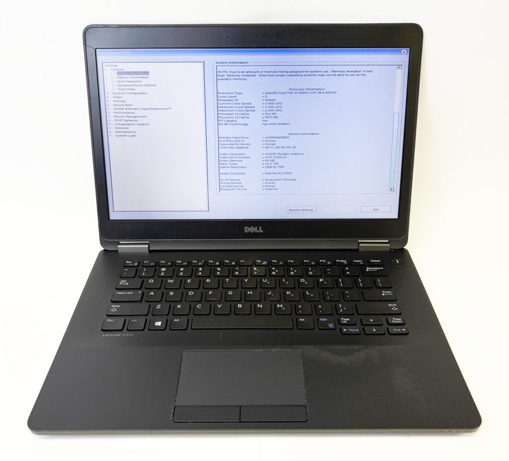 Dell Latitude E7470 Laptop 14" i5-6300U 2.40GHz 8GB RAM 256GB SSD - Image 3