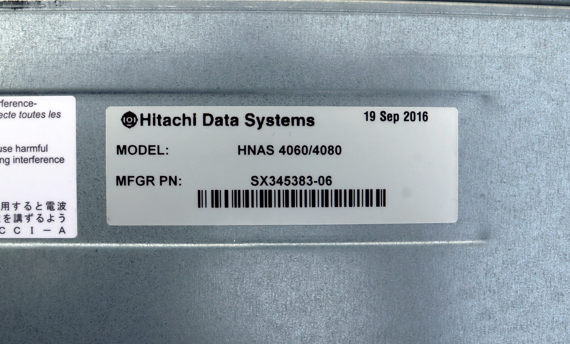 Hitachi Rack Server Cabinet HNAS 4060/4080 DW-F800 DBSE DBF DBSC