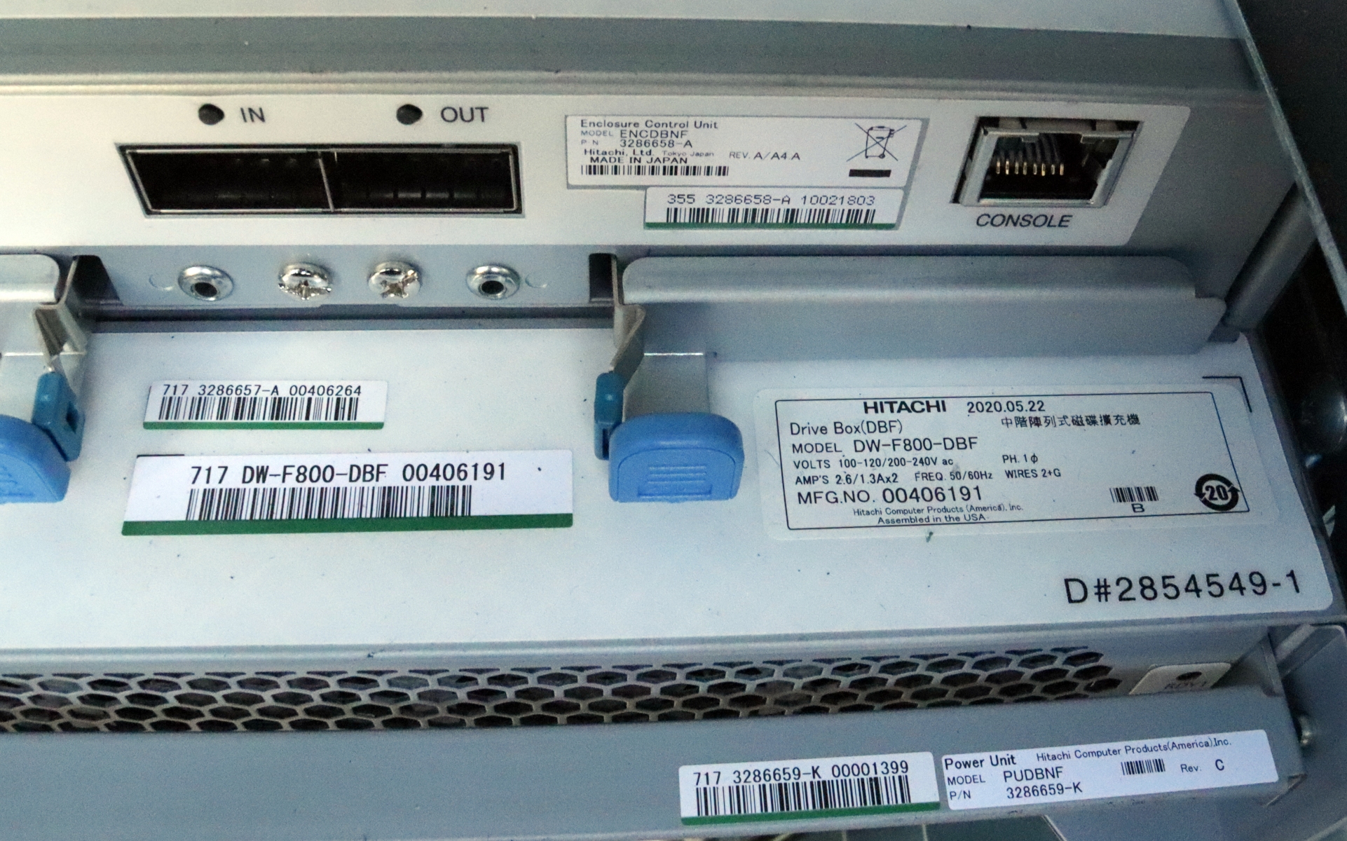 Hitachi Rack Server Cabinet HNAS 4060/4080 DW-F800 DBSE DBF DBSC